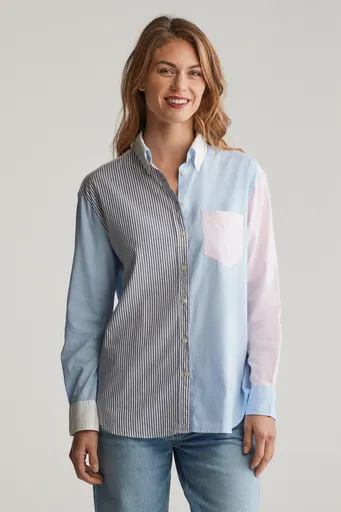 KOŠILE GANT REL PATCHWORK BD SHIRT MUTED BLUE