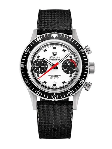 Nivada Grenchen Chronomaster Singer Newman - Inter. Bezel - Manual - Rubber Tropic