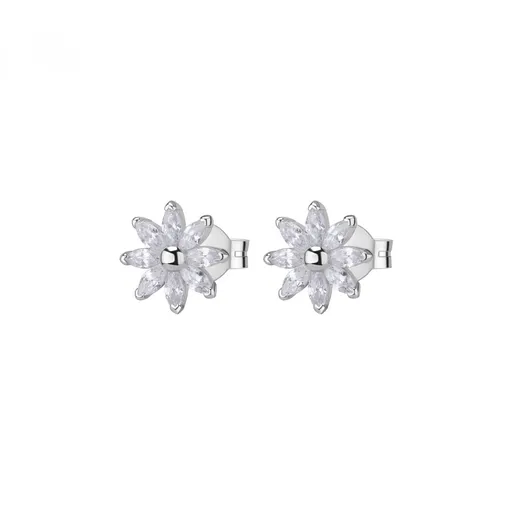 Rosato Stříbrné květinové náušnice s kubickými zirkony Gaia RZGA72