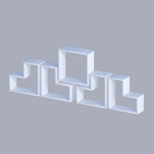 Polička Elitra White, 5 ks