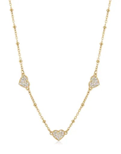 S'Agapõ Zamilovaný pozlacený náhrdelník Třpytivá srdíčka Aurora SAR39