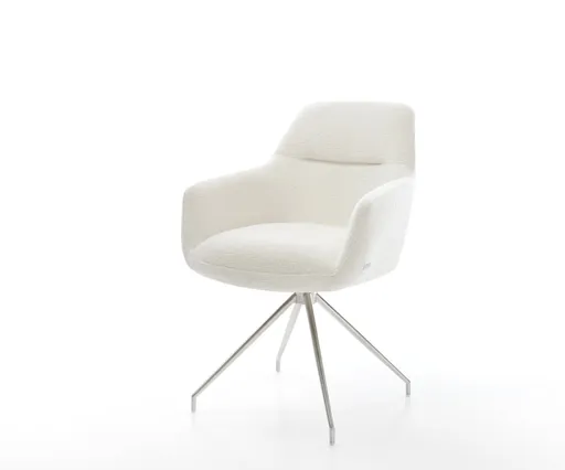 Jídelní židle Pejo-Flex bouclé měkký béžová křížová podnož