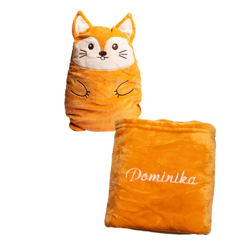 Plyšový polštářek 2v1 Veverka s výšivkou