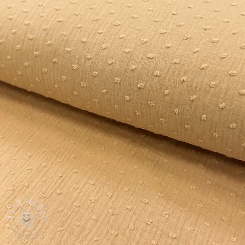 Dvojitá gázovina/mušelín DOBBY camel