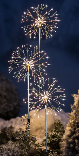 LED Zahradní zápich Pampeliška, 3 ks