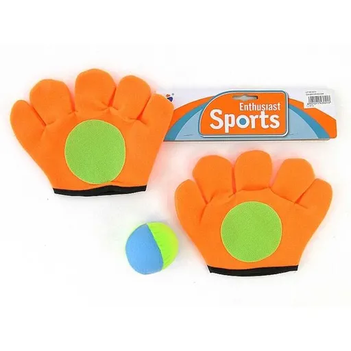 ADAR CATCH BALL RUKAVICE S MÍČEM Dětská hra, oranžová, velikost
