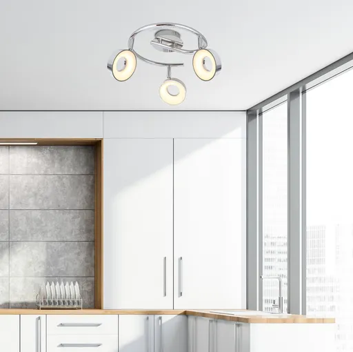 Spirálová stropní lampa 3X4W LED chrom 3000K ISLA
