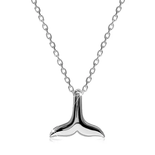 Náhrdelník ze stříbra 925 - přívěsek s motivem velrybí ploutve, řetízek z oválných oček
