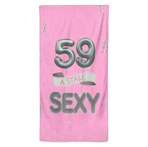 Osuška Stále sexy – růžová (věk: 59, Velikost osušky: 70x140cm)