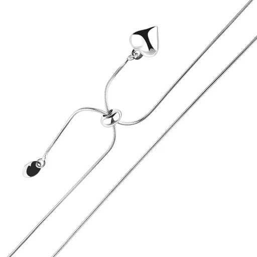 Náhrdelník ze stříbra 925 - vypouklé srdce, řetízek s hadím vzorem