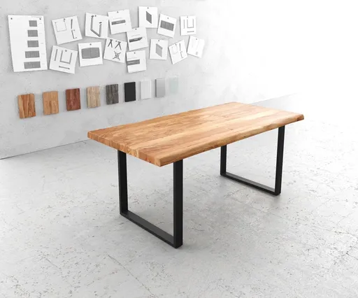 Jídelní stůl Edge 180x90 XL přírodní akácie tenká podnož kov