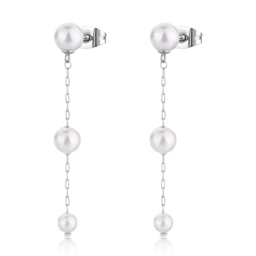 S'Agapõ Půvabné visací náušnice se syntetickými perlami Wisdom SWI37