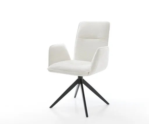 Jídelní židle Vinja-Flex bouclé měkký béžová křížová podnož