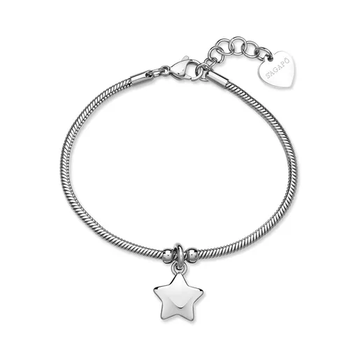 S'Agapõ Moderní ocelový náramek s hvězdou Click SCK287
