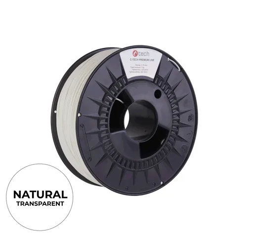 C-Tech 3DF-P-TPU90A-1.75-NAT 3D filament, PREMIUM LINE, TPU 90A, flexibilní, natural, 1,75mm, 1kg