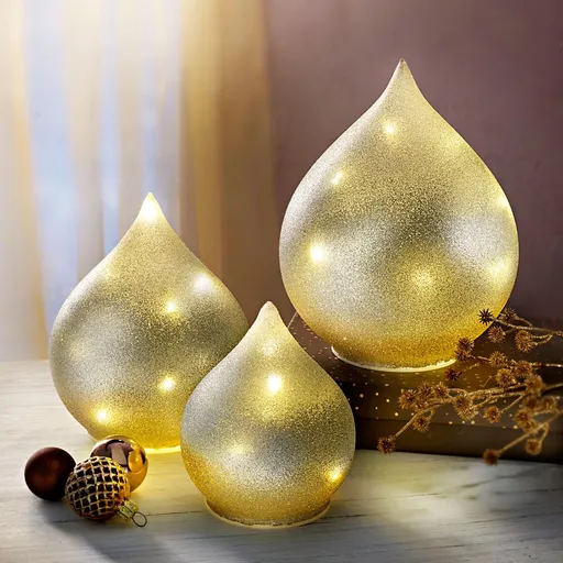 Weltbild LED Skleněné dekorace Glitter, sada 3 ks