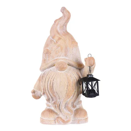 Zahradní dekorace Trpaslík s lucernou, MgO keramika, 28 x 20 x 51 cm