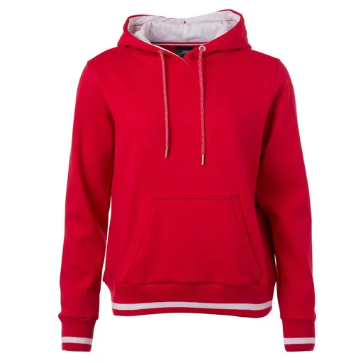 James & Nicholson (Daiber) Dámská mikina s kapucí Club JN777 - Červená / bílá | L