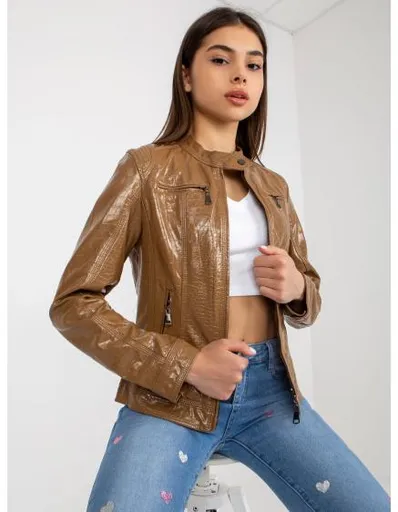 Dámská bunda koženková EBBA hnědá