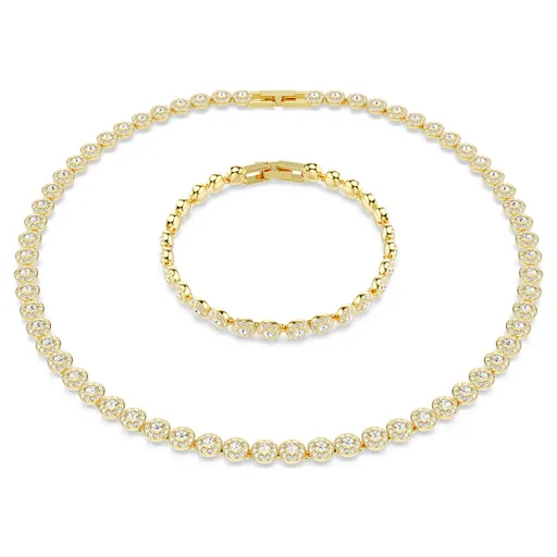 Swarovski Luxusní pozlacená sada šperků s krystaly Angelic 5720506 (náramek, náhrdelník)