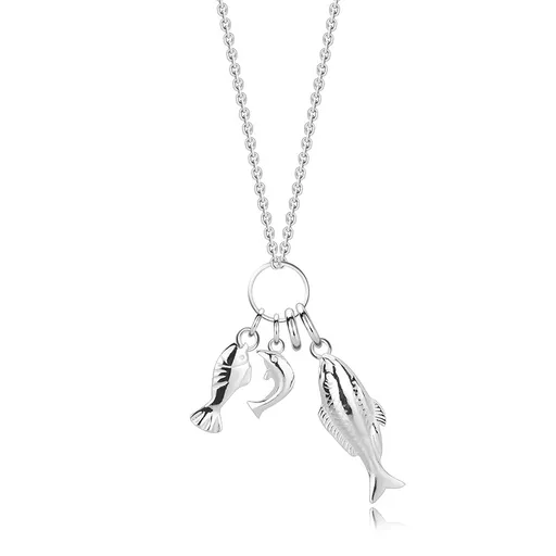 Náhrdelník ze stříbra 925 - přívěsek s rybou, delfínem, tenký řetízek