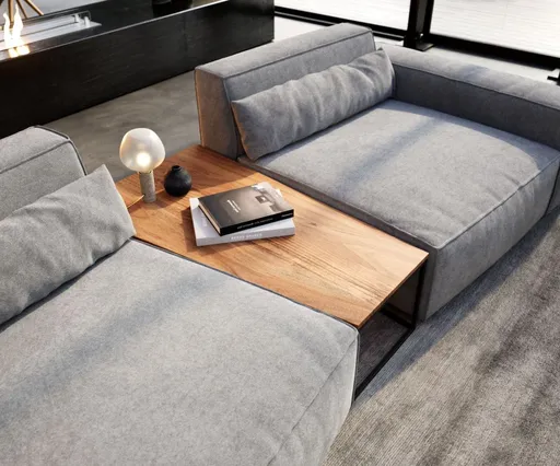 Konferenční stolek Tatius 120x40/70 přírodní akácie podnož