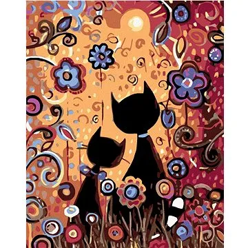 Diamondi - Diamantové malování - DVĚ KOČKY, 40x50 cm, Vypnuté plátno na rám (601917B)