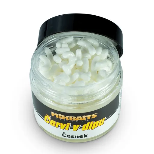 Mikbaits Červi v dipu 50ml - Česnek,Mikbaits Červi v dipu 50ml - Česnek