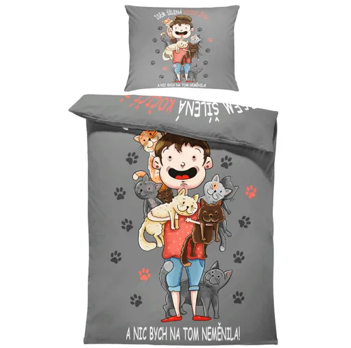 Povlečení Kočičí žena (Rozměr : 1x150/200 + 1x60/50)