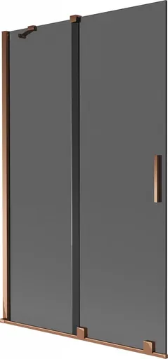 MEXEN/S Velar dvoukřídlá posuvná vanová zástěna 110 x 150, grafit, růžové zlato 896-110-000-41-60