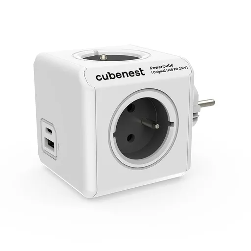 Rozbočovač PowerCube Original USB A+C PD 20 W, šedá