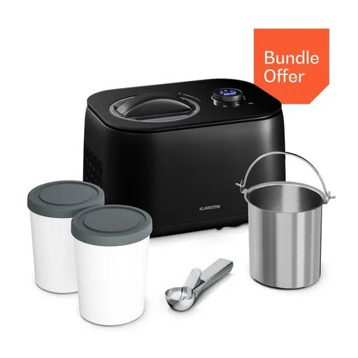 Klarstein Zmrzlinovač, výrobník ledové tříště a jogurtu FrostFusion s kompresorem | 1 l | 100 W