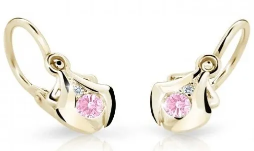Cutie Jewellery Zlaté dětské náušnice C2224-10-X-1 růžová
