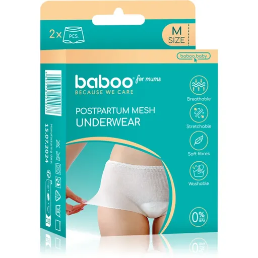 Baboo Postpartum Mesh Pants poporodní kalhotky velikost M 2 ks