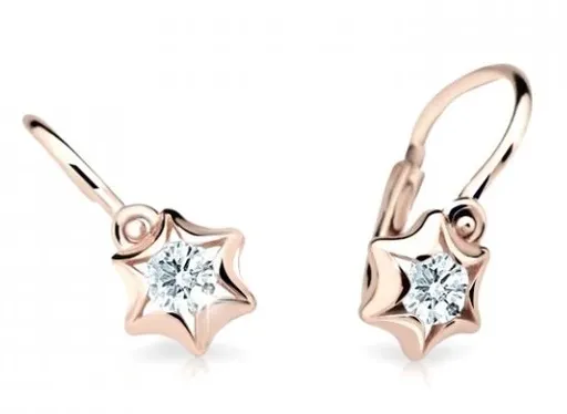 Cutie Jewellery Dětské náušnice z růžového zlata C2159-10-X-4 bílá