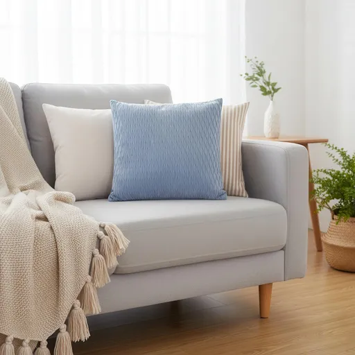 Dekorační polštář vzorovaný, 45 x 45 cm, šedomodrý