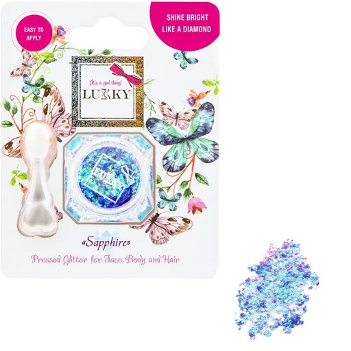LUKKY modré třpytky s aplikátorem na obličej, tělo a vlasy