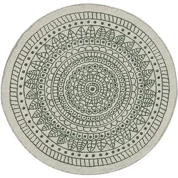 Kulatý oboustranný zeleno-bílý koberec ? 140 cm YALAK, 163051 (beliani_163051)