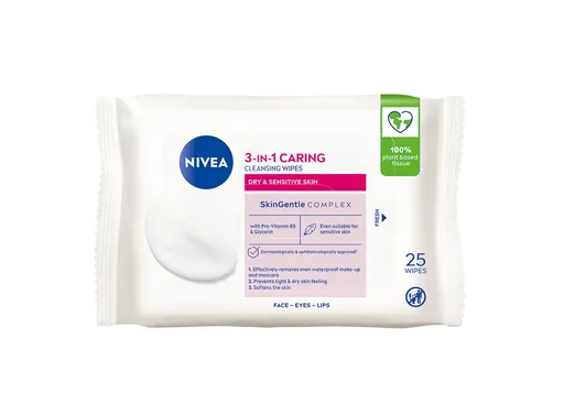 Nivea Jemné pleťové ubrousky pro suchou až citlivou pleť 25 ks