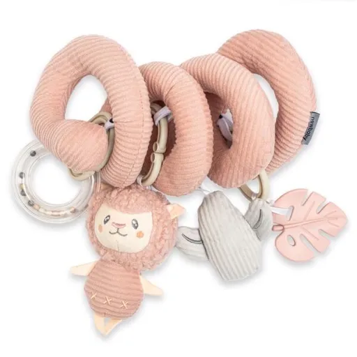 NEW BABY LAMA HRAČKA NA POSTÝLKU, lososová, velikost