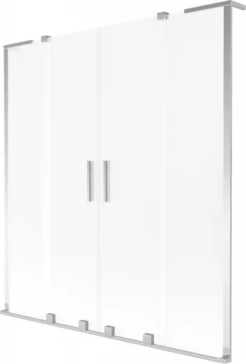 MEXEN/S Velar L Duo dvoukřídlá posuvná vanová zástěna 150 x 150, dekor, chrom 896-150-003-32-01