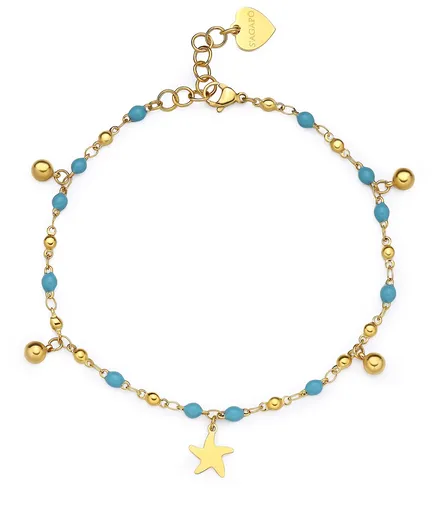 S'Agapõ Pozlacený korálkový náramek na kotník Vibes SVB65