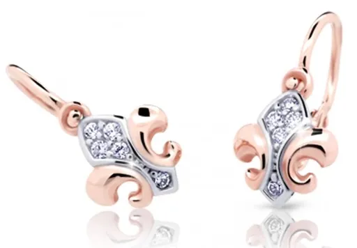 Cutie Diamonds Slušivé dětské bicolor náušnice ze zlata s diamanty C2219-10-10-X-4-D