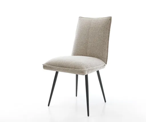 Jídelní židle Lelio-Flex látka Měkký béžová 4-nohá zúžená černá