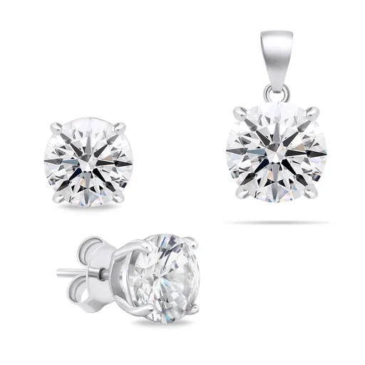 Brilio Silver Set stříbrných šperků s čirými zirkony SET232W (přívěsek, náušnice)