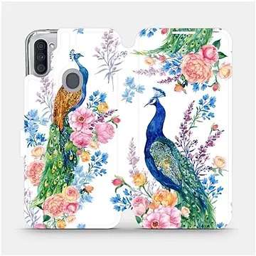 Flipové pouzdro na mobil Samsung Galaxy M11 - MX08S Pávi (5903516387700)