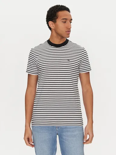 Calvin Klein pánské černobílé pruhované tričko J30J326683 L