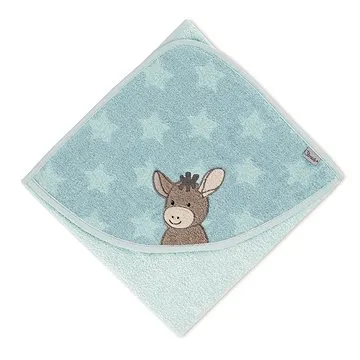 Sterntaler Froté osuška s kapucí 80 × 80 cm oslík Emmi, hvězdičky 7102000 (4055579957794)