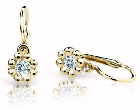 Cutie Jewellery Zlaté dětské náušnice C2030-10-X-1 bílá