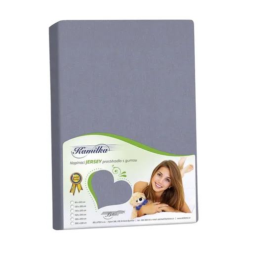 Bellatex Jersey prostěradlo Kamilka modrošedá, 200 x 220 cm